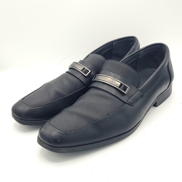 Calvin Klein Slip-on Black Dress Shoes Leather Loafers Jameson men\'s Size 10.5 main image 9